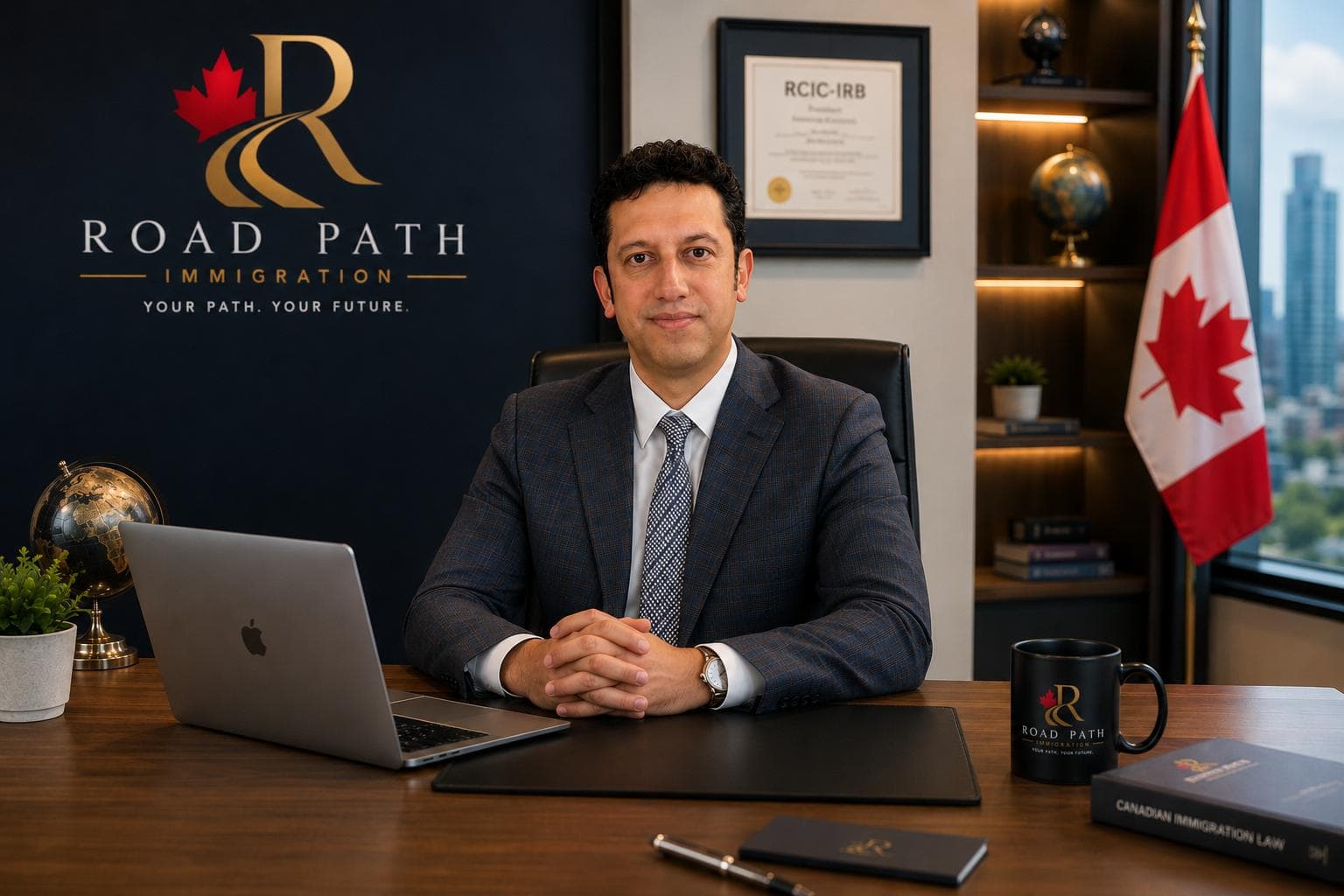 Reza Azizpour, Road Path Immigration consultant, in office
